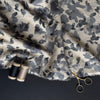 Hokkoh Painterly Flowers Linen Cotton fabric Greys