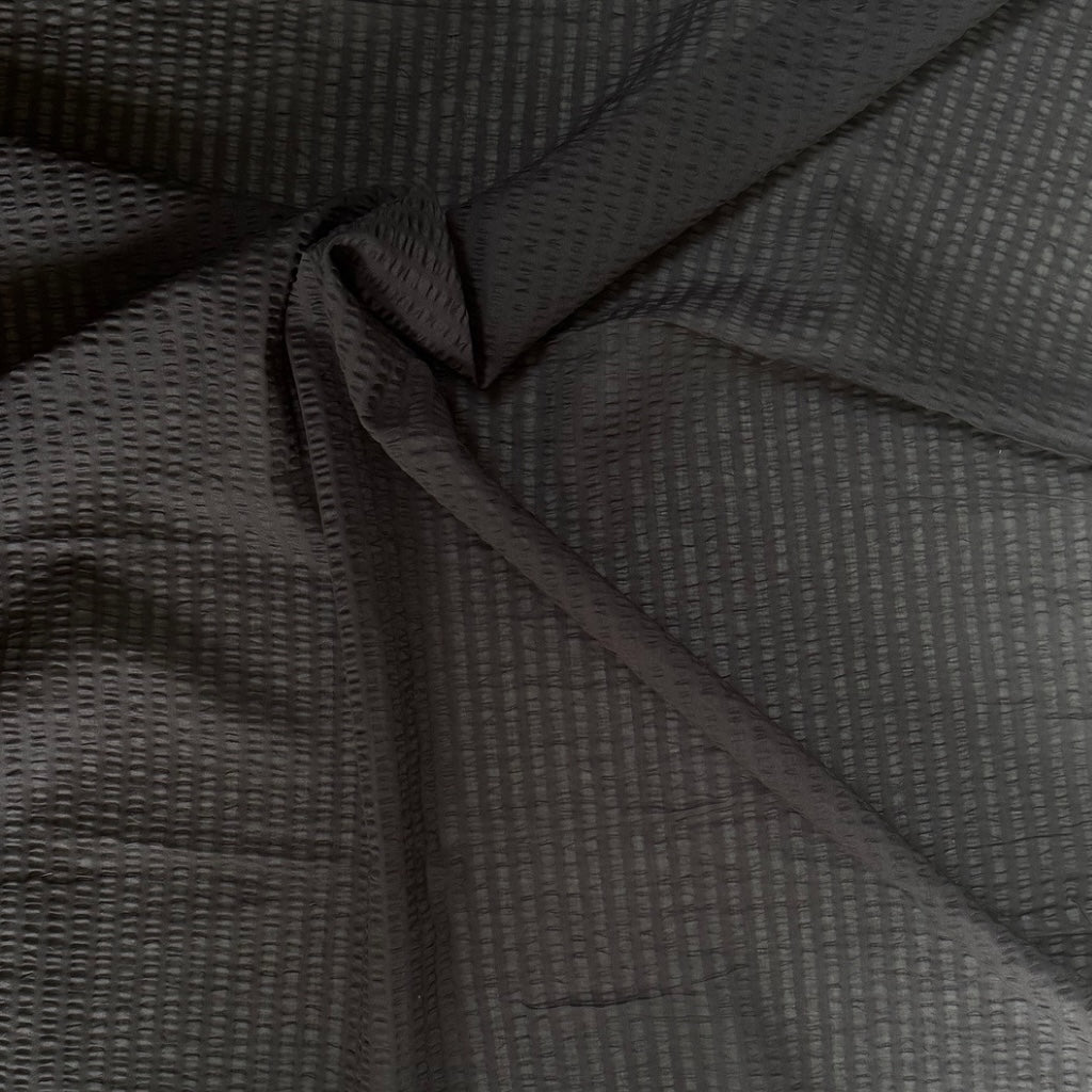 Hokkoh Textured Stripes Cotton Fabric Dark Brown