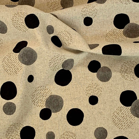 Kokka Big Spots Cotton Linen Fabric Natural