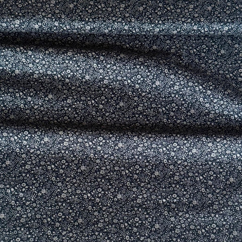 Kokka Ditsy Floral Cotton Fabric Tan on Blac