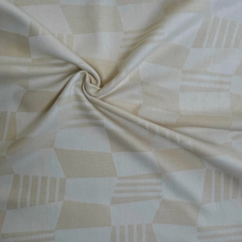 Kokka Geometric Jacquard Cotton Fabric Cream1