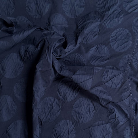 Kokka Large Dots textured Cotton Fabric in Navy 