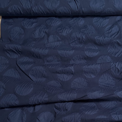 Kokka Large Dots textured Cotton Fabric in Navy 