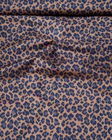 Kokka Leopard print Cotton Fabric in Brown