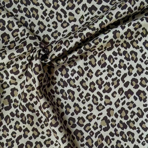 Kokka Leopard print Cotton Fabric in Eau de Nil