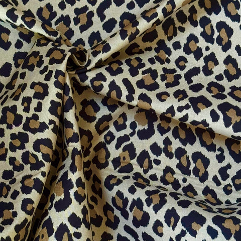 Kokka Leopard Print Cotton Fabric in Natural