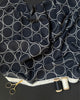 Kokka Linear Circles Cotton Linen Fabric in Dark Grey