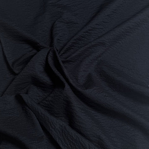 Kokka Linear Seersucker Textured Cotton Fabric in Black 