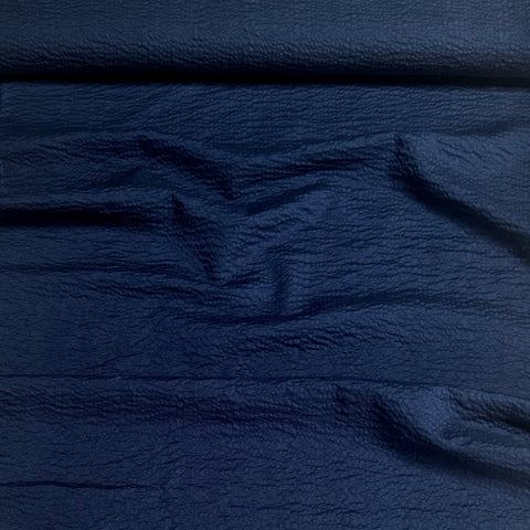 Kokka Linear Seersucker Textured Cotton Fabric in Navy