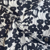 Kokka Linnea Floral Cotton Linen Fabric in Black on Cream