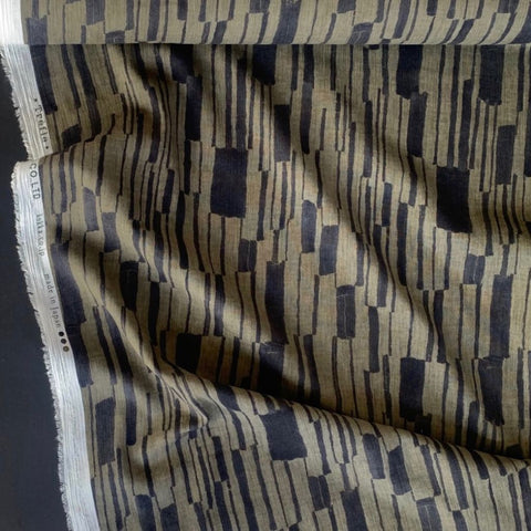 Kokka Monpex Piano Cotton Crepe Fabric Khaki