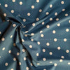 Kokka Polka Dot Cotton Linen fabric Cream on Blue