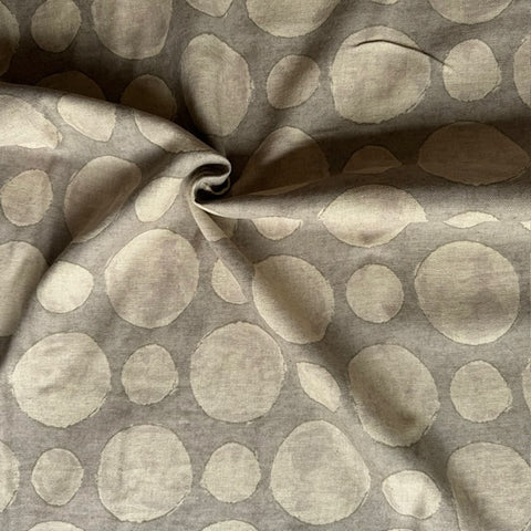 Kokka Painterly Circles Linen Cotton Fabric Beige