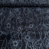 Kokka Sketched Poppy Cotton Lawn Fabric Black