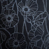 Kokka Sketched Poppy Cotton Lawn Fabric Black