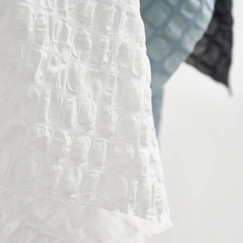  Kokka Small Squares Textured Cotton Fabric White