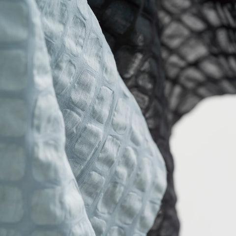 Kokka Small Squared Textured Cotton fabric in Duck Egg Blue