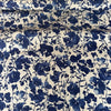 Kokka Watercolour Floral Cotton Linen Fabric Blues on Cream