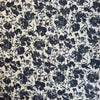 Kokka Watercolour Floral Cotton Linen Fabric in Dark Grey on Cream