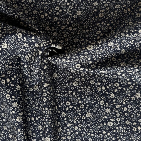 Kokka Ditsy Floral Cotton Fabric Navy
