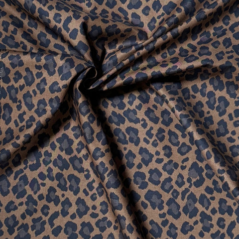 Kokka Leopard print Cotton Fabric in Brown