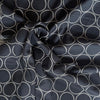Kokka Linear Circles Cotton Linen Fabric in Dark Grey