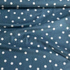 Kokka Polka Dot Cotton Linen fabric Cream on Blue