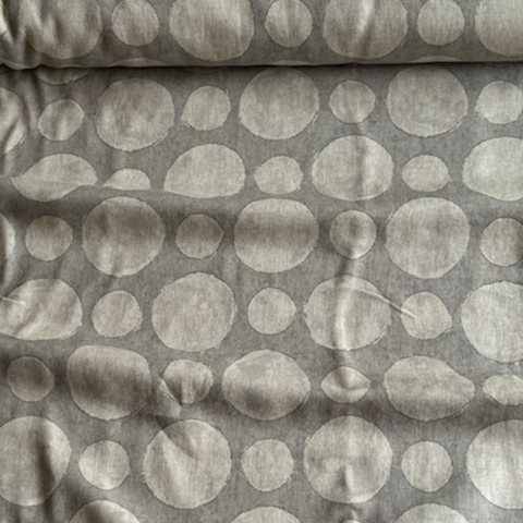 Kokka Painterly Circles Linen Cotton Fabric Beige