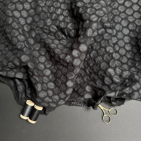 Buy Kokka Small Dots Textured Cotton Fabric in Black from our trusted UK online fabric shop