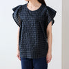 Kokka Small Squared Textured Cotton fabric Black1