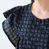 Kokka Small Squared Textured Cotton fabric Black1
