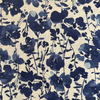 Kokka Watercolour Floral Cotton Linen Fabric Blues on Cream