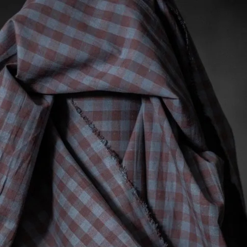 Merchant and Mills Damson Gingham Organic Cotton Linen Fabric