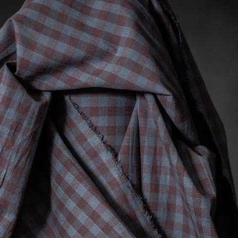 Merchant and Mills Damson Gingham Organic Cotton Linen Fabric