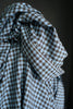 Merchant and Mills Northern Blues Gingham Cotton Linen Fabric Blue & Brown