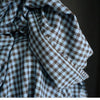 Merchant and Mills Northern Blues Gingham Cotton Linen Fabric Blue & Brown