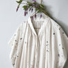 Nani Iro Flowers Bloom Cotton Silk Mix fabric Light Grey