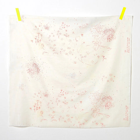 Nani Iro Gift Cotton Double gauze Pink on Cream