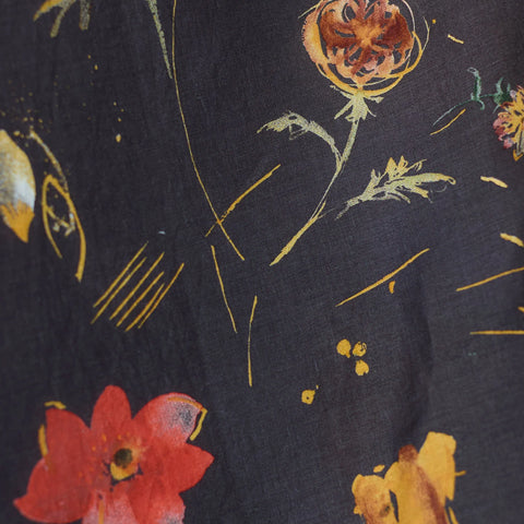 Nani Iro Han No Toki Nika Linen Fabric in dark Brown