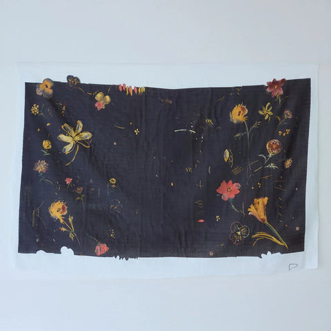 Nani Iro Hana No Toki Nika Cotton Double Gauze Fabric in Dark Brown