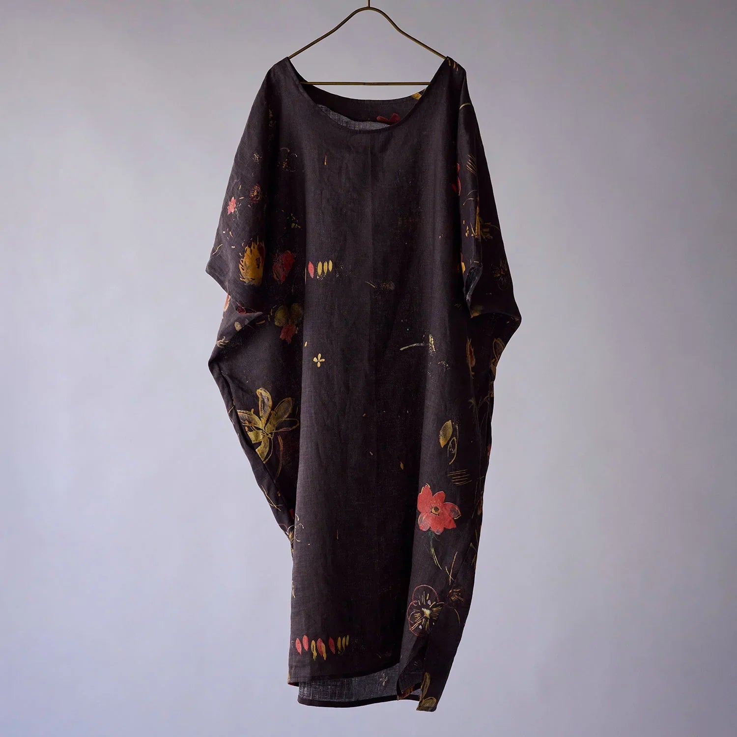 Nani Iro Artist Tunic Sewing Pattern In Nani Iro Hana No Toki Nika Double Gauze fabric in Brown