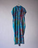 Nani Iro Gallery Dress Sewing pattern made in Waterfall Cotton Silk in Turquoise Blue