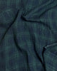 Ragusa Checked Washed Linen Fabric in Green & Aqua
