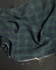 Ragusa Checked Washed Linen Fabric in Green & Aqua