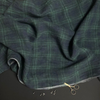 Ragusa Checked Washed Linen Fabric in Green & Aqua