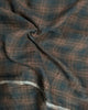 Close up of Tessuti Ragusa Checked Washed Linen Fabric in Brown and Pink