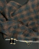 Close up of Tessuti Ragusa Checked Washed Linen Fabric in Brown and Pink