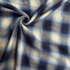 Sevenberry Brushed Cotton Viyella Check Fabric Cobalt Blue and Cream