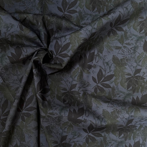 Sevenberry Falling Leaves Poplin Fabric Soft Purple