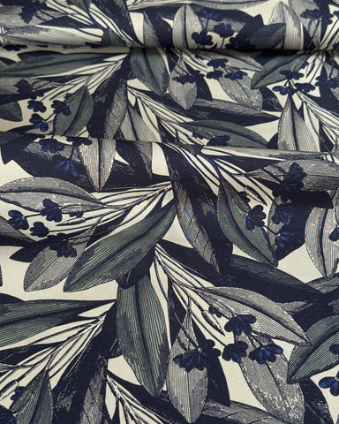 Sevenberry Senna Floral Cotton Poplin Fabric Blue 